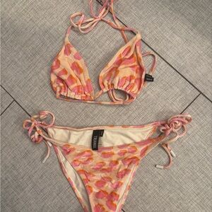 Triangl Pink and Orange Bikini Set